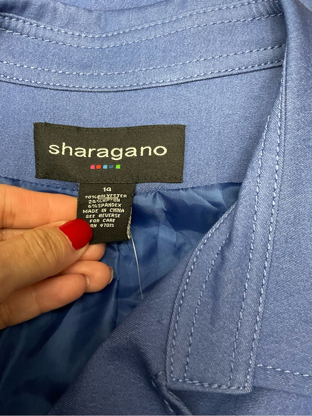 Sharagano Blue Double-Breasted Jacket - Picture 6 of 6